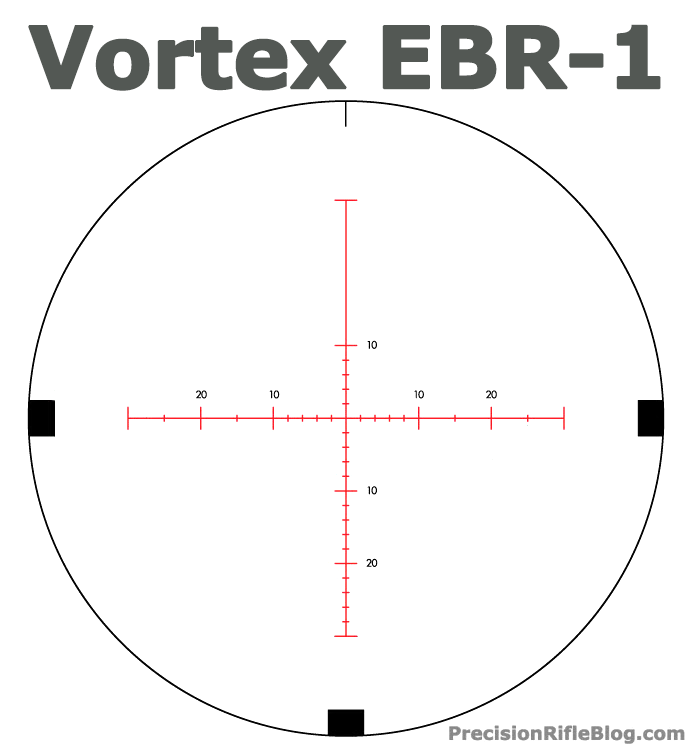 lunette en milliradian pour un calibre de 338 Lapua Vortex-ebr-1-scope-reticle